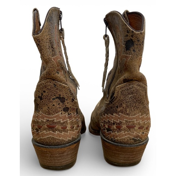 Lucchese Diva Savina Cowboy Boots Brown 7 B Western Ankle Limited Edition - Picture 7 of 11